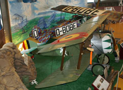 Inside display of a Sopwith Camel and Fokker D.VII