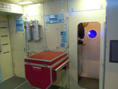 ISS  Zvezda module sleepingroom and kitchen