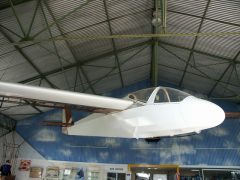 A glider on the cieling of the museum entrance Musée Européen de l’Aviation de Chasse Montelimar