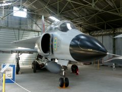 SAAB Sk37E Viggen 7811 73 Swedish Air Force front, Musée Européen de l’Aviation de Chasse Montelimar