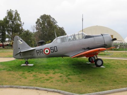 North American T-6H-2M Texan MM54143 RR-50 Italian Air Force, Piana delle Orme Museum, Borgo Faiti, Latina, Italy.