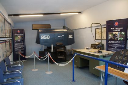 Link trainer, de Havilland Aircraft Museum, Salisbury Hall, London Colney, UK