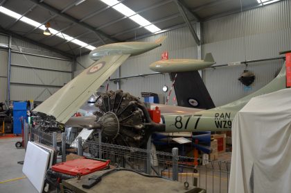 de Havilland Sea Venom FAW.53 WZ931 877 Royal Australian Navy. Under restoration, South Australian Aviation Museum