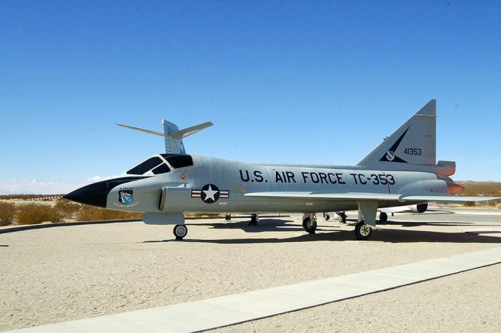 Convair TF-102A Delta Dagger 54-1353/TC-353 USAF, Edwards AFB West Gate Century Circle