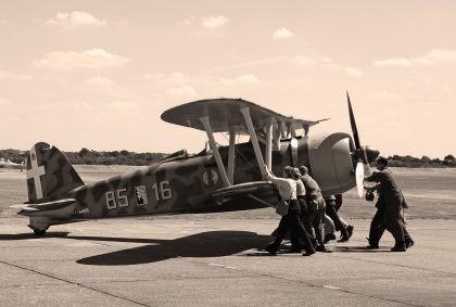 Fiat CR-42 Falco MM6976/85-16 (G-CBLS) Italian Air Force, Flying Legends Duxford