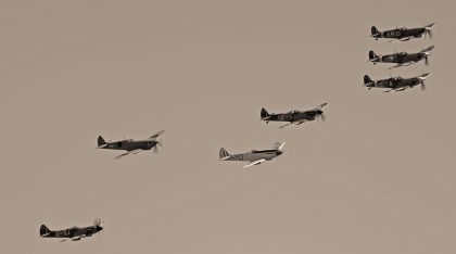 Formation Spitfires at Flying Legends 2018, Duxford