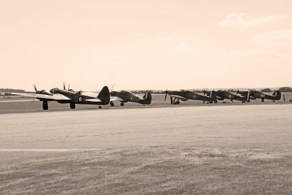 Bristol Blenheim Mk.I and 4 Hawker Hurricanes, Flying Legends Duxford