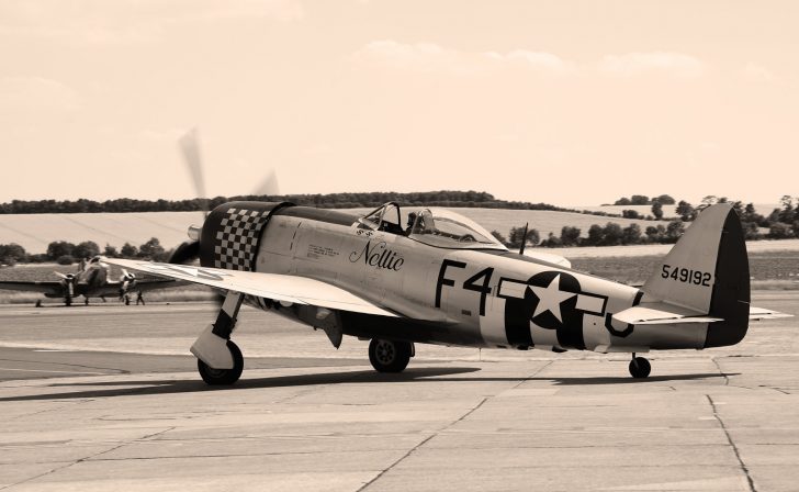 Republic P-47D Thunderbolt 45-49192/F4-J (G-THUN) 48th FG/492 FS USAAF, Flying Legends Duxford