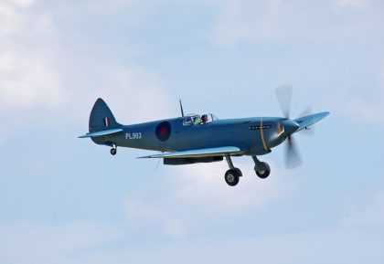 Supermarine Spitfire PRXI (G-PRXI) PL983 4 Sqn RAF. Photo reconnaissance Blue livery, Aircraft Restoration Co., Flying Legends Duxford