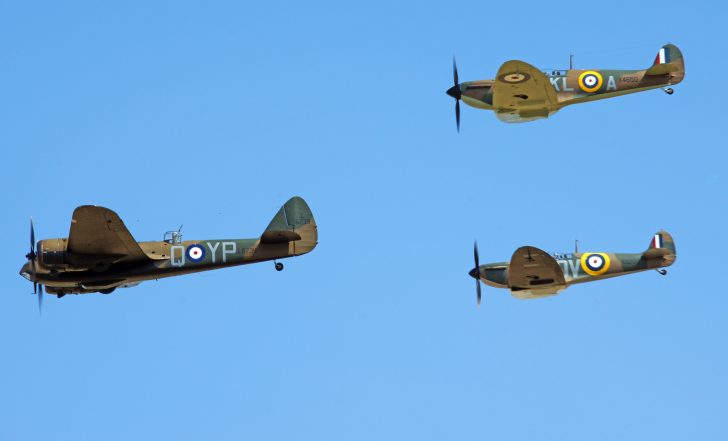 Bristol Blenheim Mk.I and 2 Supermarine Spitfire Mk I, Flying Legends Duxford