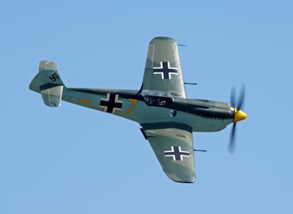 Hispano HA-112 M4L Buchon, (G-AWHM) 'Yellow 7' JG.26, Luftwaffe Lille 1940, Air Leasing Ltd., Flying Legends Duxford