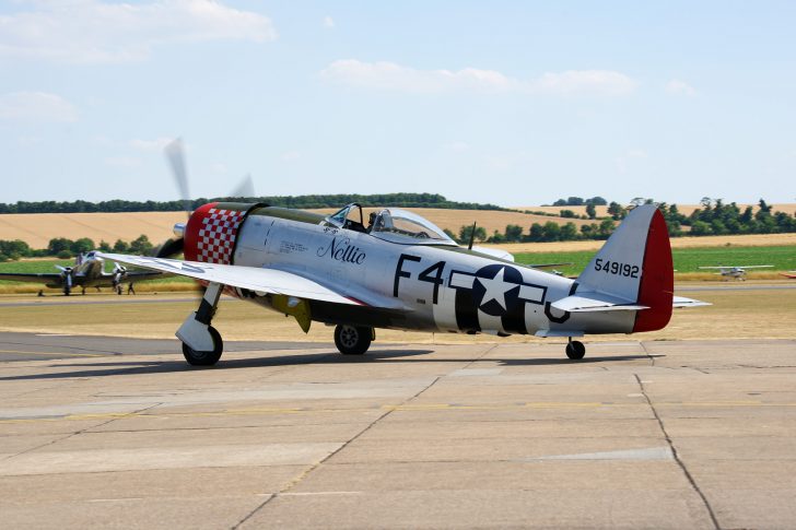 Republic P-47D Thunderbolt (G-THUN) 45-49192/F4-J 48th FG 492nd FS USAAF, Fighter Aviation Engineering Ltd., Flying Legends Duxford