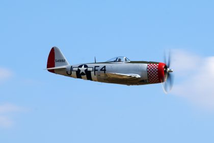 Republic P-47D Thunderbolt (G-THUN) 45-49192/F4-J 48th FG 492nd FS USAAF, Fighter Aviation Engineering LTD, Flying Legends Duxford