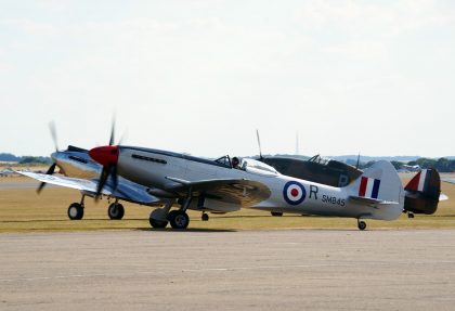 Supermarine Spitfire Mk XVIII (G-BUOS) SM845/R 28 Sqn. RAF (Based Hong Kong July 1950), Spitfire Ltd., Flying Legends Duxford