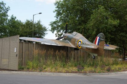 Hawker Hurricane FMS BAPC.68/P2725/TM-B RAF (gate guard), Royal Air Force Museum London