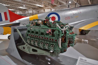 2200-hp Napier Sabre III inline engine Hawker Tempest V, RAF Museum London