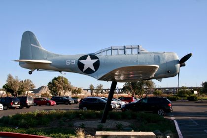 Douglas SBD-5 Dauntless (replica) S-9 USMC, The Proud Bird Restaurant & Events Center Los Angeles, California USA