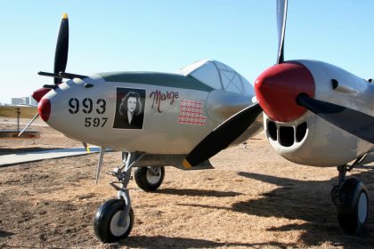 Lockheed P-38 Lightning (replica) 42-03993/597 USAAF, The Proud Bird Restaurant & Events Center Los Angeles, California USA