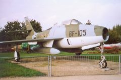 Republic F-84F Thunderstreak BF+105 German Air Force, Flugausstellung Hermeskeil, Germany