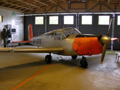 SAAB 91D Safir OH-SFB Finnish Air Force colours, Karjalan Ilmailumuseo/Karelia Aviation Museum, Lappeenranta, Finland