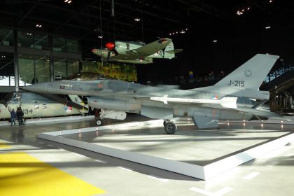 General Dynamics F-16A Fighting Falcon J-215 313 Squadron Royal Netherlands Air Force, Nationaal Militair Museum Soest, Netherlands