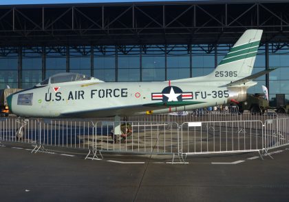 North American F-86F Sabre 52-5385/FU-385 32nd FS USAFE based at this location Soesterberg Air Base, Netherlands, Nationaal Militair Museum (NMM) Soest, Netherlands