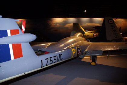 de Havilland Vampire F.1 LZ551/G Fleet Air Arm, Fleet Air Arm Museum RNAS Yeovilton, United Kingdom