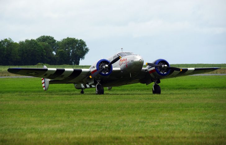 Beech 18S G-BKGL as 1164 USAAC, Daks over Normandy