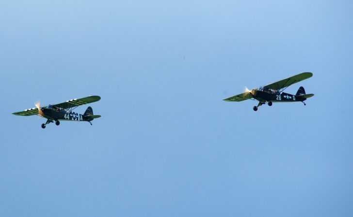 Piper L-4B Cub G-BBLH/311452/6-G USAAF and Piper J3C-65 Cub F-BFYD/238410/44-A USAAF, L-birds back to Normandy, Saint-Andre-de-L’Eure, France