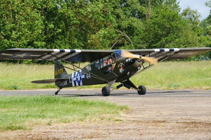 Piper J3C-65 Cub F-PCMM/485273/44-L USAAF, L-birds back to Normandy, Saint-Andre-de-L’Eure, France