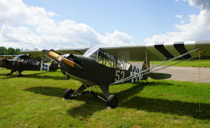 Piper J3C-65 Cub G-BPUR/379994/52-J USAAF, L-birds back to Normandy, Saint-Andre-de-L’Eure, France