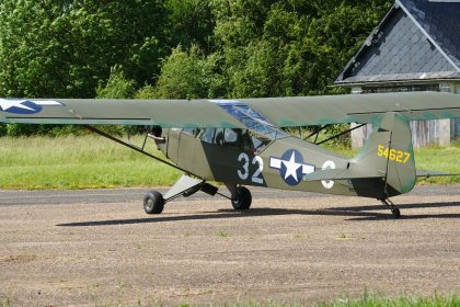 Piper J3C-65 Cub OY-ECS/54627/32-C USAAF "Lucky Strike", L-birds back to Normandy, Saint-Andre-de-L’Eure, France