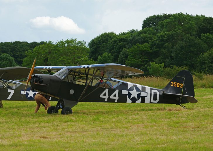 Piper L-4B Cub G-FINT/3583/44-D USAAF, L-birds back to Normandy, Saint-Andre-de-L’Eure, France