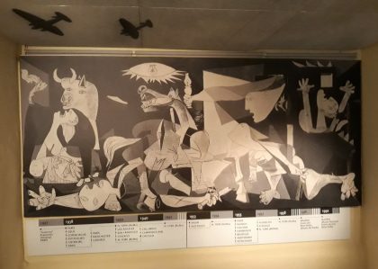 Guernica time-line in Gernika Peace Museum, Museo de la Paz de Guernica Gernika-Lumo, Spain