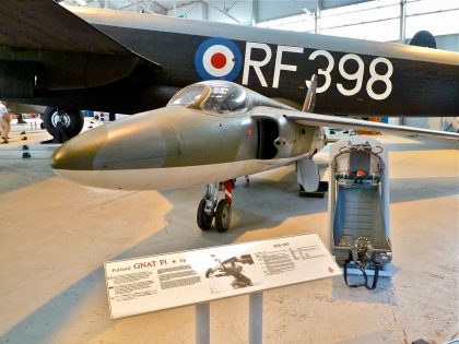 Folland Gnat T.1 XK724 RAF, Royal Air Force Museum Cosford, Cosford Shifnal, UK