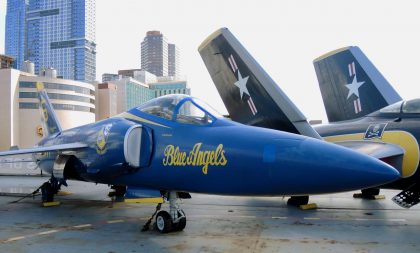 Grumman F11F-1 Tiger 141884/5 US Navy “Blue Angels” demonstration team, Intrepid Sea, Air & Space Museum New York, NY