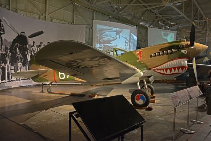 Curtiss P-40E Warhawk N40FT/P-18723/67 Third Pursuit Squadron (Hells Angels), AVG Flying Tigers, Pearl Harbor Aviation Museum Honolulu, Hawaii