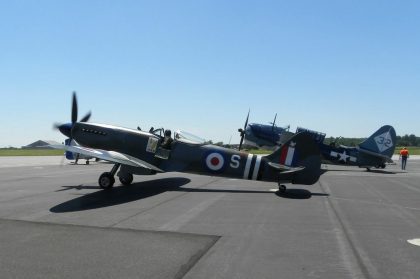 Supermarine Spitfire FR18E NX969SM/SM969/S RAF, Mid Atlantic Air Museum Air Show 2013