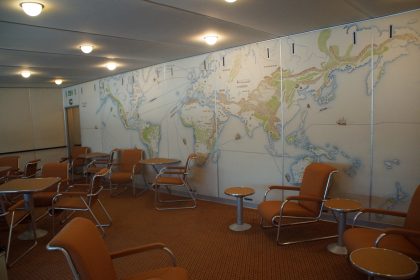 Lounge on the promenade deck in the Bauhaus design LZ 129 Hindenburg, Zeppelin Museum Friedrichshafen, Germany