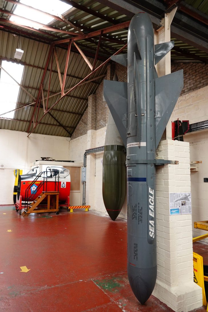 BAe Sea Eagle missile, Yorkshire Air Museum & Allied Air Forces Memorial Elvington, UK