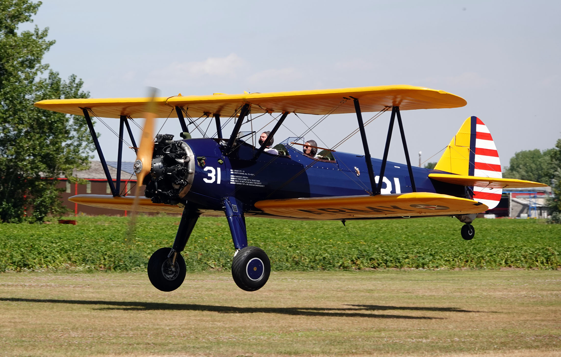 Boeing PT-17 Kaydet G-KAYD 31 US Army, The Real Aeroplane Company, Breighton Airport, Selby