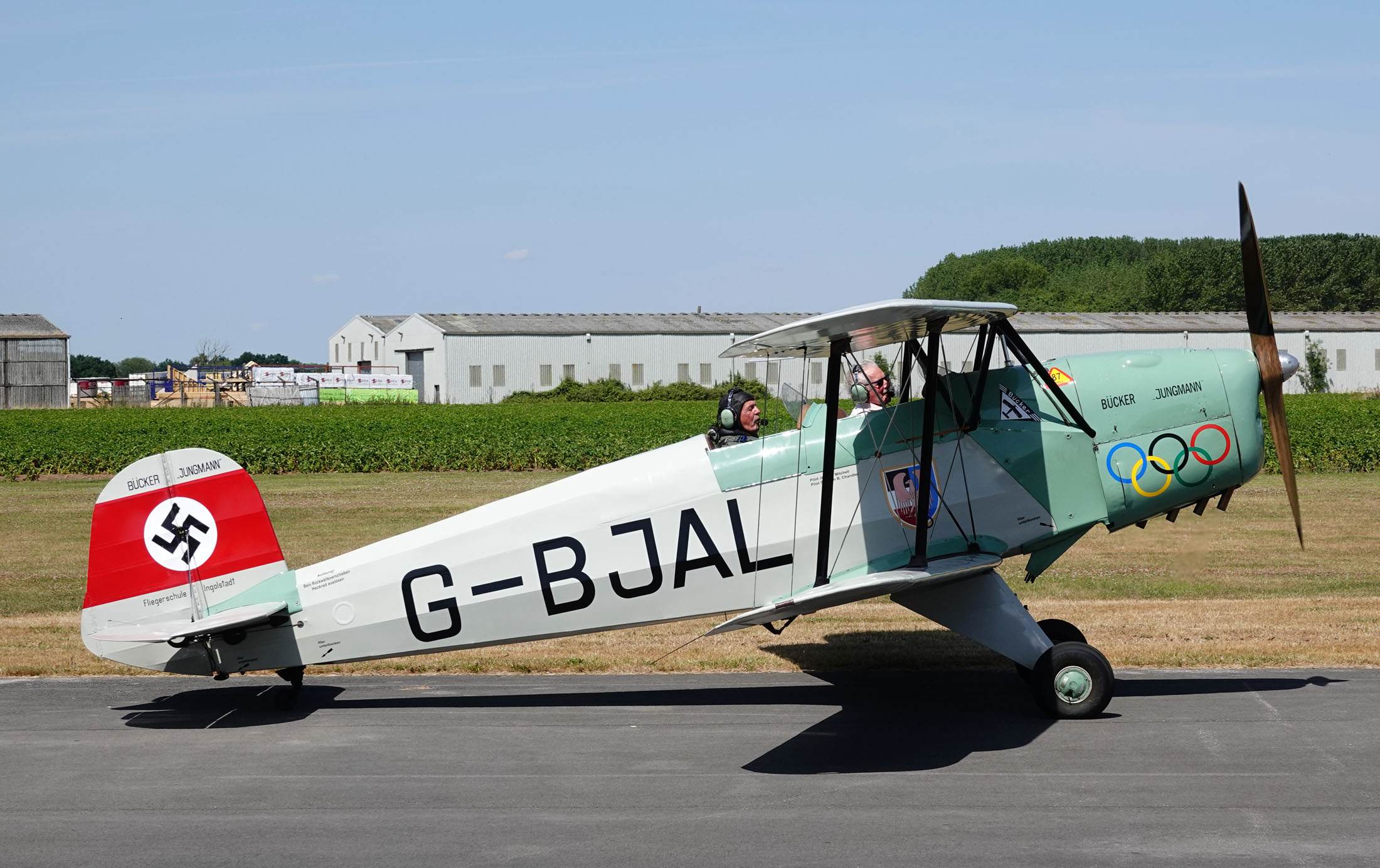 Bucker Bu131 Jungmann G-BJAL Luftwaffe, The Real Aeroplane Company, Breighton Airport, Selby