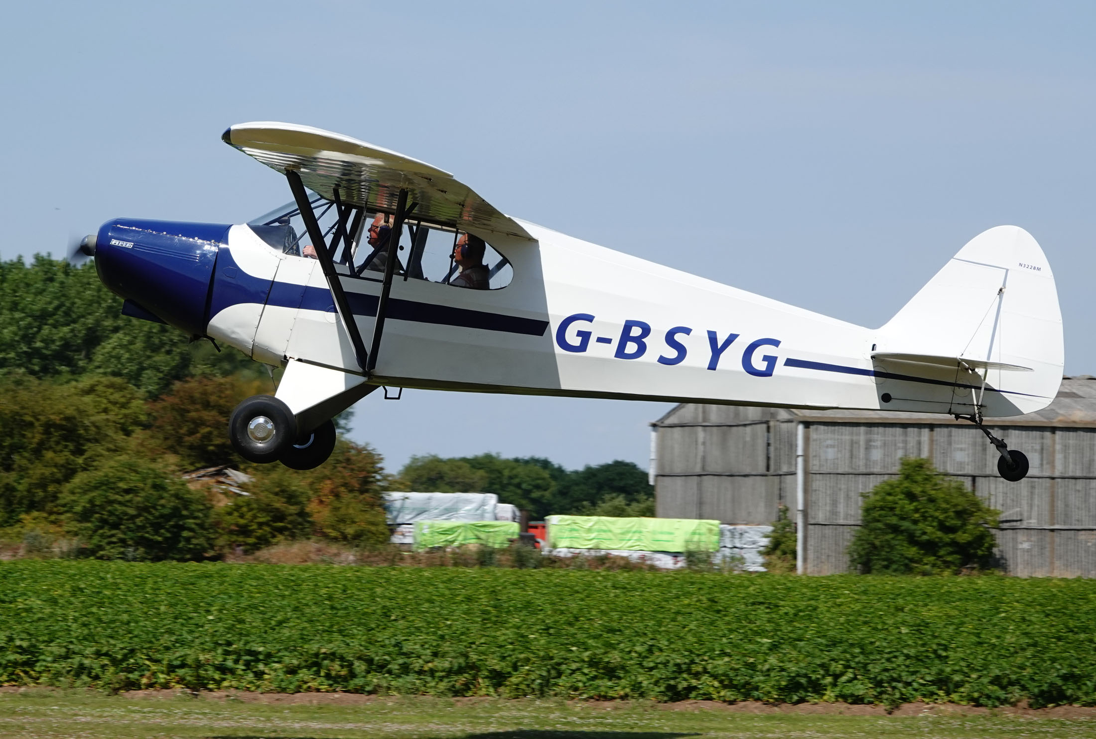 Piper PA-12 Super Cruiser G-BSYG, The Real Aeroplane Company, Breighton Airport, Selby