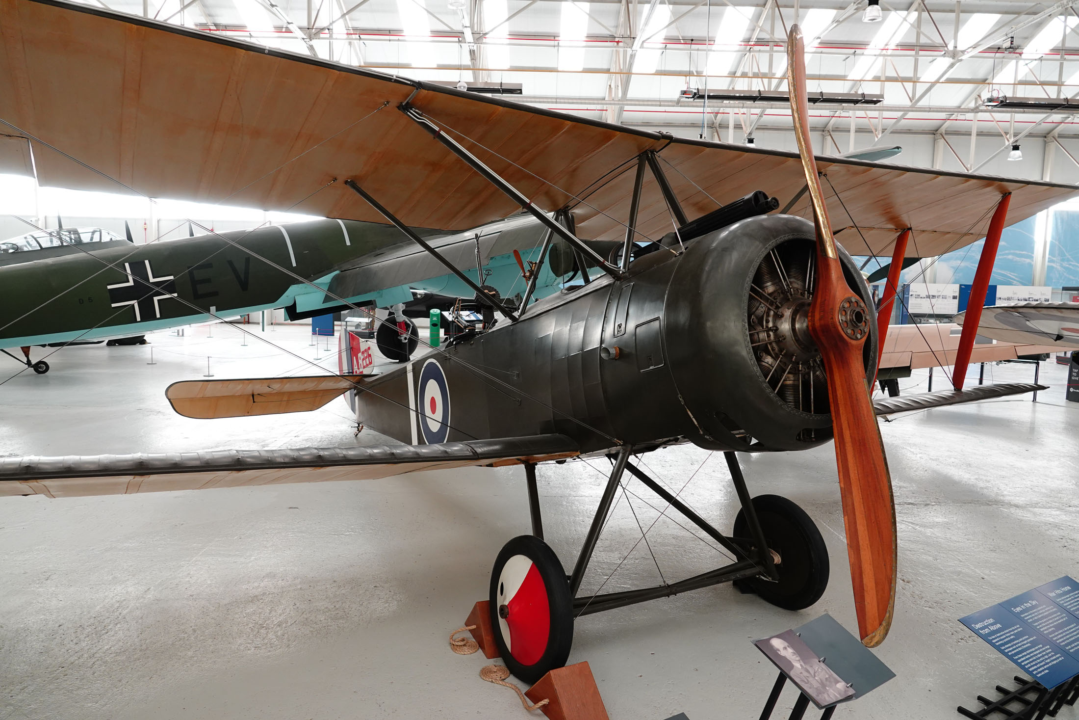 Sopwith 1½ Strutter (replica) G-BIDW/A.8266 Royal Flying Corps, Royal Air Force Museum Midlands, Cosford, UK