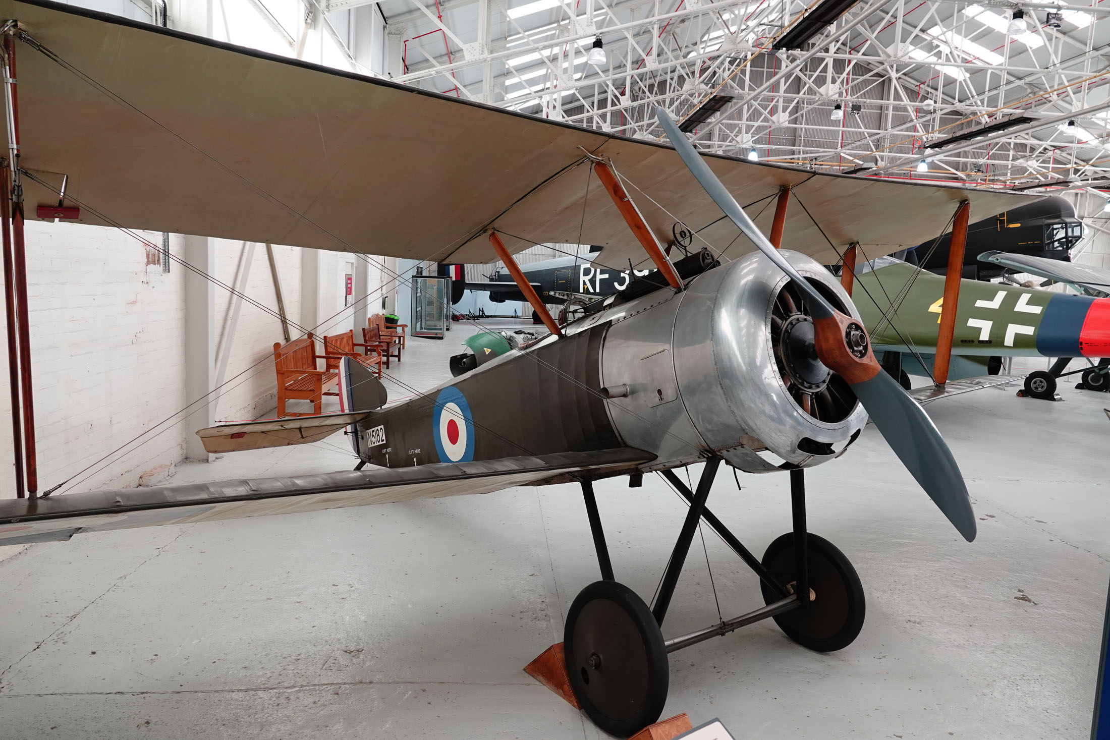 Sopwith Pup (replica) G-APUP N5182 Royal Flying Corps, Royal Air Force Museum Midlands, Cosford, UK